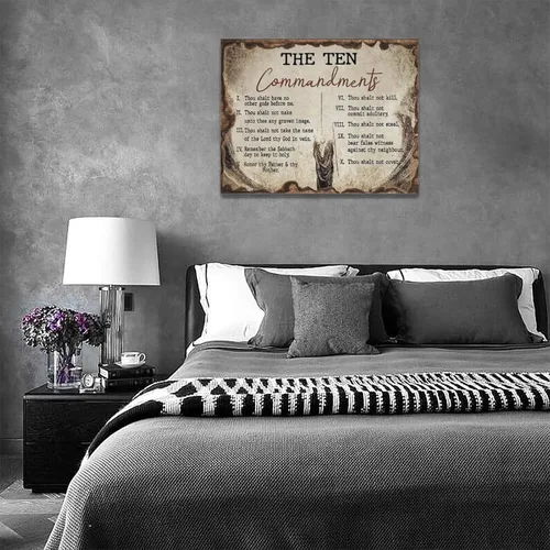 Miniatura 2 de Arte de Pared de los Diez Mandamientos, 10 Mandamientos, Versículo Bíblico Cristiano, Imágenes de las Escrituras Religiosas, Decoración de Pared