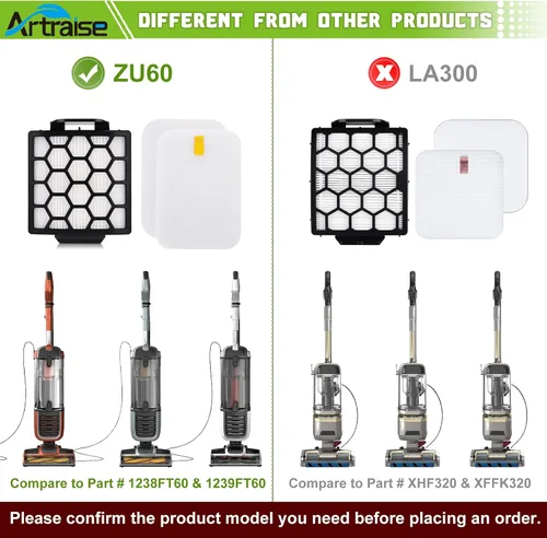 Miniatura 3 de Artraise Filtro de repuesto para Shark NV255 NV251 NV150 NV151 ZU62 ZU62C ZU60 ZU102 ZU51 Navigator Zero-M Cepillo autolimpiante Pet Pro Aspiradora