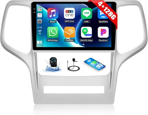 [4+128G] Android 15 Radio de coche estéreo para Jeep Grand Cherokee WK 2008-2013 con Carplay inalámbrico y Android Auto, radio de coche de 9