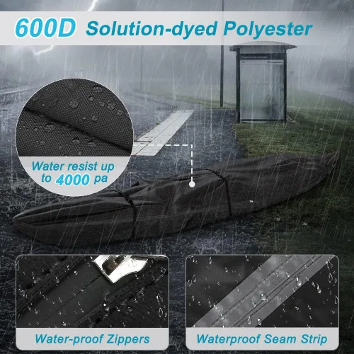 Miniatura 3 de Funda remolcable resistente a la decoloración y al desgarro con cierre impermeable, lona de poliéster 600D grado marino, resistente al agua