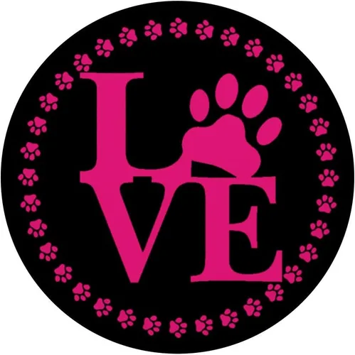 Miniatura 3 de Diseño de pata de perro con diseño de pata de amor, color negro y rosa