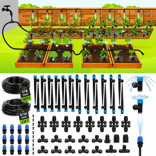 Miniatura 6 de Bonviee Piezas de riego por goteo para línea principal de 5/16 pulgadas (paquete de 6) - 3 adaptadores de rosca de manguera hembra de PVC