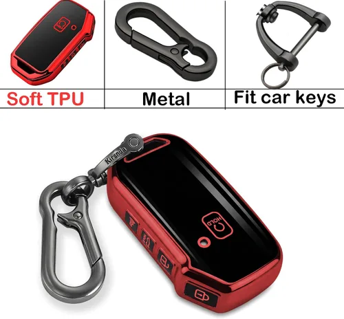 Miniatura 4 de Kirsnda - Funda para llavero Kia con hebilla de metal, funda protectora de TPU suave, 4-5 botones para llavero remoto Kia Cerato Ceed Forte NIRO