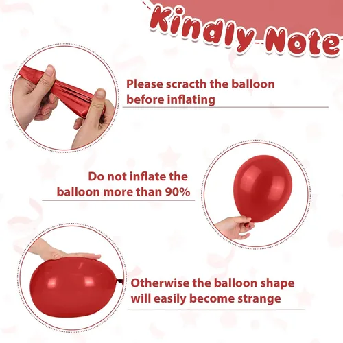 Miniatura 8 de Globo Rojo Blanco Azul, 50 unidades de 12 pulgadas, globos de látex azul marino, rojo rubí oscuro, confeti dorado metálico para baby shower