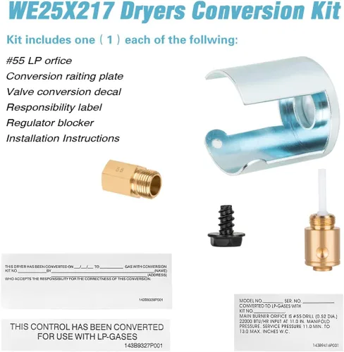Miniatura 2 de Kit de conversión de propano líquido genuino OEM GE WE25X217 para secadoras de gas GE
