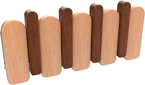 Miniatura 12 de Percheros montados en la pared, ganchos para llaves de piano, colgador de madera maciza natural, tela no tejida, perchas para armario, cocina