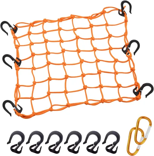 Miniatura 8 de Red de carga de 15 x 15 pulgadas que se estira a 30 x 30 pulgadas con ganchos gruesos, núcleo de látex natural, malla ajustada de 2 x 2 pulgadas