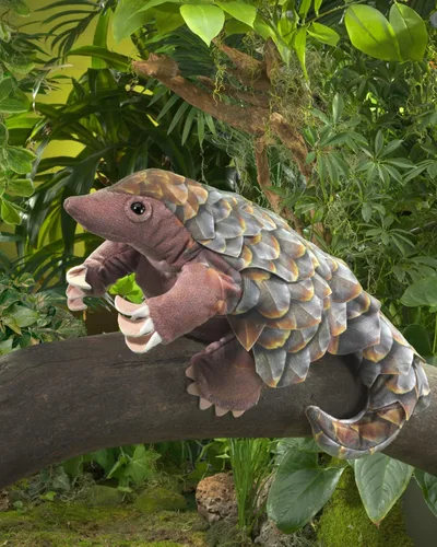 Miniatura 5 de Folkmanis Marioneta de mano Pangolin, marrón