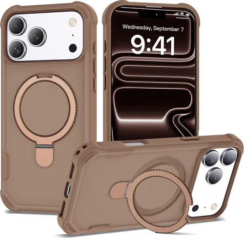 Miniatura 70 de Funda compatible con iPhone 12 y 12 Pro de 6.1 pulgadas con soporte de anillo magnético [protección militar contra caídas] [compatible con MagSafe]