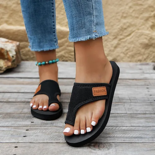 Miniatura 2 de Sandalias ortopédicas para mujer con soporte de arco, sandalias planas de verano para playa, sandalias cómodas para fascitis plantar