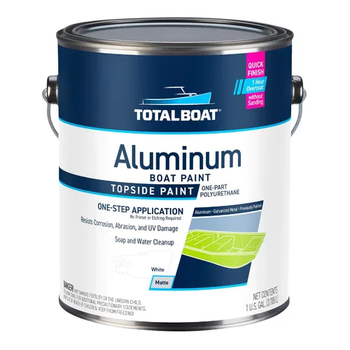 Miniatura 17 de TotalBoat Pintura de aluminio para lanchas, barcos bajos, botes, botes anfibios, barcos Jon y pontones (Verde Ejército, Quart)