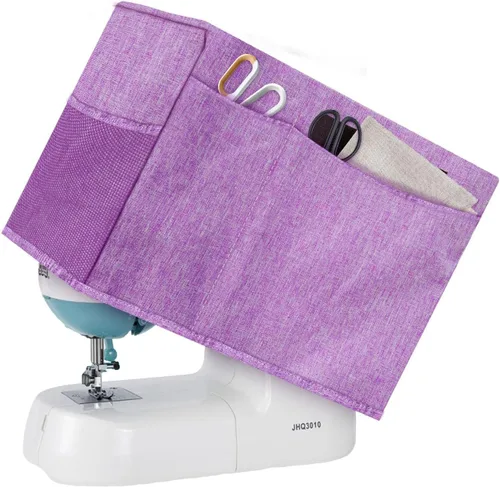 Funda para máquina de coser Boczif con bolsillos de almacenamiento para accesorios y asa lateral, funda protectora contra el polvo compatible con la