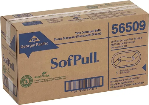 Miniatura 2 de GP PRO (Georgia-Pacific) - Dispensador de papel higiénico lado a lado de Sofpull Centerpull (Georgia-Pacific), humo translúcido, 56509, 20.125