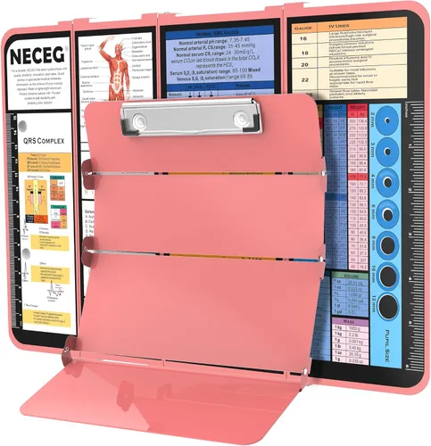 Miniatura 15 de Portapapeles de Enfermería Plegable - 4 Capas de Aluminio, Portapapeles Plegable para Enfermera, Edición Médica de Enfermería, Hojas de Referencia