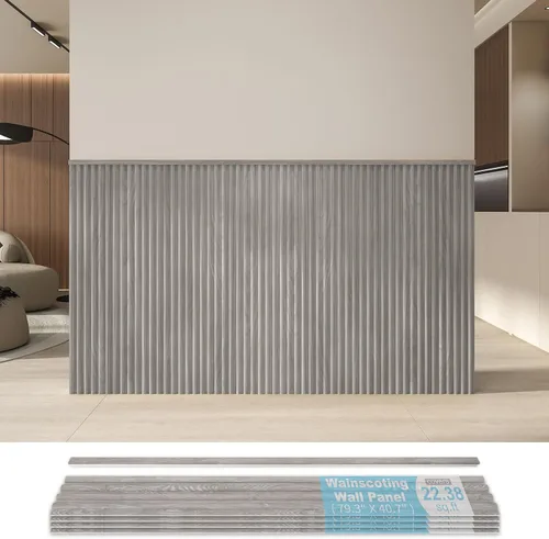 Miniatura 12 de Art3d Paneles de revestimiento de madera, tablero de pared de poliestireno con cuentas para decoración de pared interior, 79.3 pulgadas de ancho x