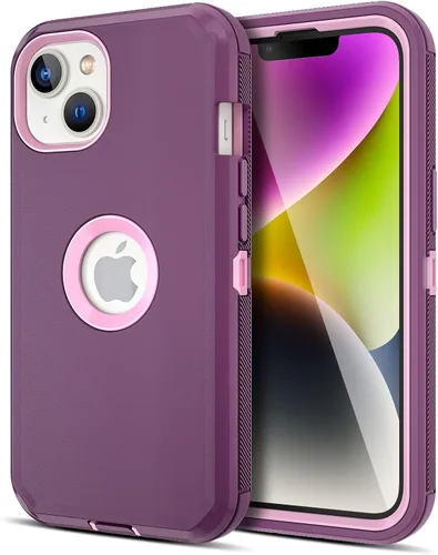 Miniatura 22 de Jiunai Funda para iPhone 14 Plus a Prueba de Golpes Antipolvo Protección de Servicio Pesado Protectora Antiarañazos de Doble Capa Resistente Rugosa