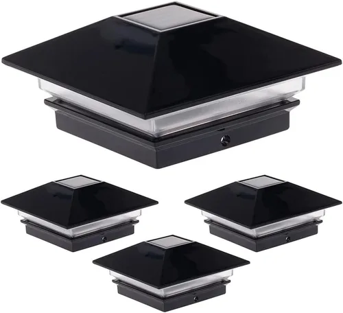 Miniatura 9 de Postes solares GreenLighting Nominal 4 x 4 Slim LED, lámpara con remate para postes de madera, Bronce