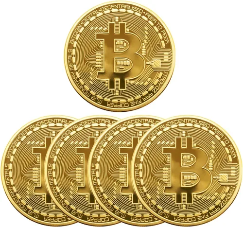 Miniatura 12 de 1 moneda conmemorativa Bitcoin chapada en oro de 24 quilates, criptomoneda BTC de 0.118 in coleccionable con funda protectora, criptomoneda
