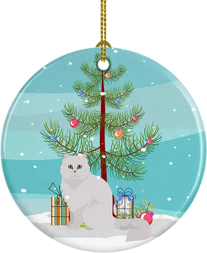 Miniatura 194 de Caroline's Treasures Adorno de cerámica con texto en inglés "Merry Christmas" para colgar en el árbol de Navidad, decoración para el hogar, Navidad