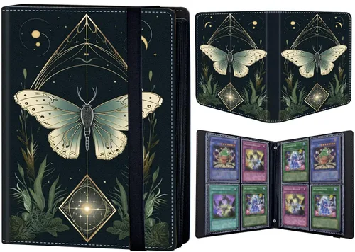 Miniatura 28 de Carpeta de tarjetas coleccionables de 4 bolsillos para 320 tarjetas, libro con banda elástica que se adapta a la mayoría de tarjetas