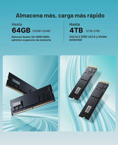Miniatura 8 de ACEMAGIC K1 Mini PC AMD Ryzen R2544 8GB DDR4 256GB SSD Mini computadoras (Turbo 3.7GHz), Win 11 Pro Radeon 4K Triple Display Computadoras