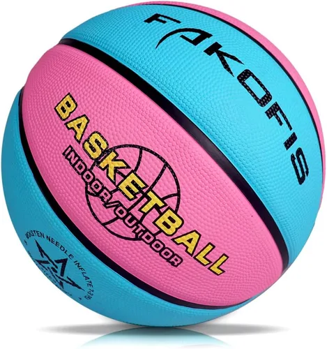 Baloncesto para niños y niñas de 3/5 (22 pulgadas/27.5 pulgadas), baloncesto de goma de alta calidad para interiores y exteriores, para niños y azul