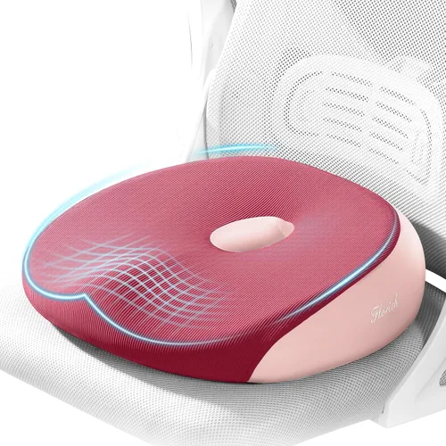 FLORICH - Cojín para Silla de Oficina, Cojín de Espuma Viscoelástica Ergonómico para Silla de Oficina para Alivio de Ciática, Cojín Suave y Memory