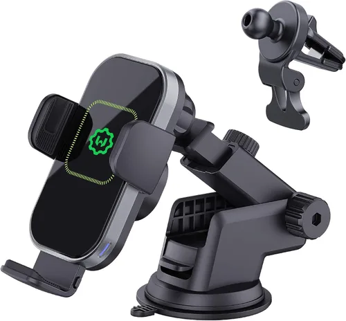 Cargador inalámbrico para automóvil, (nueva versión de brazos automáticos), cargador inalámbrico rápido para automóvil, soporte de teléfono para