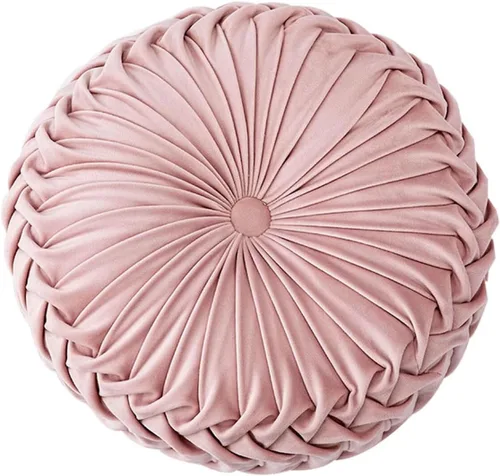 Miniatura 24 de HLOVME Cojín decorativo redondo para sofá, cama, sala de estar, cojín pequeño de suelo para adultos y niños, 13.7 pulgadas (A01-rosa)