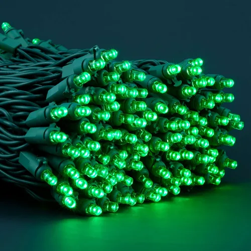 Miniatura 4 de Juego de 2 luces LED verdes de gran angular para Navidad, juego de 2 juegos de 100 luces LED de 0.197 in