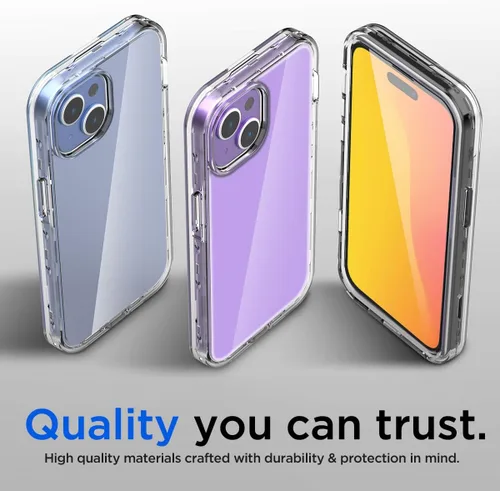 Miniatura 7 de AICase Funda transparente compatible con iPhone 15 (6.1 pulgadas), resistente protección contra caídas, cuerpo completo, a prueba de golpes, a