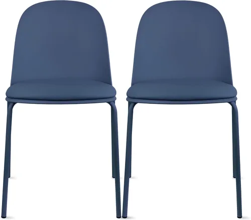 Miniatura 18 de 2xhome Silla de comedor moderna apilable sin brazos Asiento de plástico con patas de metal Uso en interiores o exteriores Patio de cocina