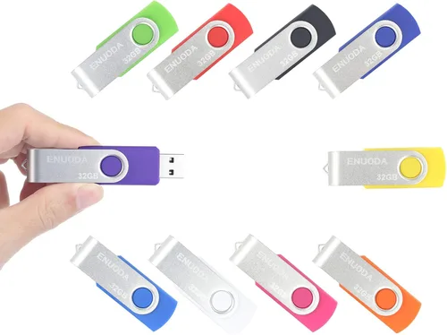 Miniatura 12 de Unidad flash de 16 GB, paquete de 5 unidades de pulgar ENUODA de 16 GB, diseño giratorio USB 2.0, memoria USB 2.0, unidad de bolígrafo para 16GB* 5