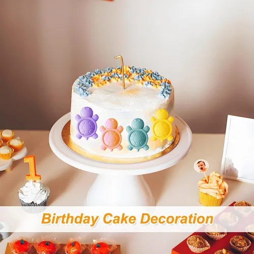 Miniatura 3 de Paquete de 2 moldes de chocolate con 6 cavidades de silicona de tortuga para pasteles, gomitas, gelatina, cubitos de hielo, decoración de pasteles