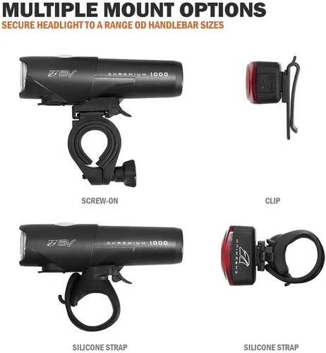 Miniatura 3 de Luces de Bicicleta BV, Super Brillantes con 5 Faros LED Delanteros y 3 Traseros, Luces de Bicicleta para Montar de Noche con Liberación Rápida, Set