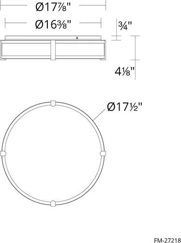 Miniatura 2 de WAC Lighting dweLED, Constantine 18in LED montaje empotrado 3000K en negro