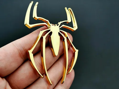 2 piezas de emblemas tipo pegatina 3D de araña cromados para decoración de coche, universal para auto, camión, motocicleta, RV, scooter, SUV,