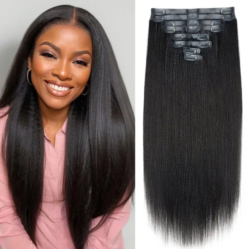 Miniatura 58 de Extensiones de cabello con clip de 12 pulgadas, rizado birmano, negro natural, extensiones de cabello con clip rizado birmano, cabello humano real