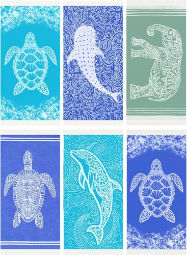 Miniatura 13 de Widdonen Toalla de playa turca fina, ligera, de secado rápido, absorbente, de algodón, para baño, piscina, toallas de natación, extra grandes, sin