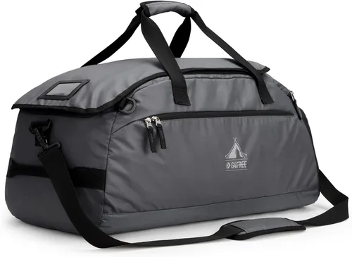 G4Free Bolsa de gimnasio de 60 L, bolsa de lona de 3 vías con compartimento para zapatos y bolsillo húmedo para hombres y mujeres, mochila de lona