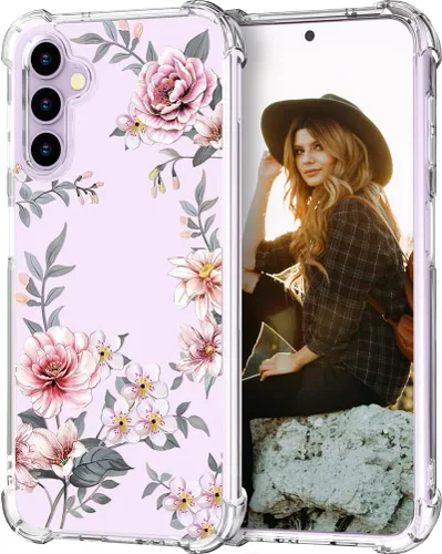 Miniatura 151 de Hungo Funda compatible con Samsung Galaxy S23 con diseño floral y bonito diseño transparente, femenino para mujeres y niñas, con hermoso clavel