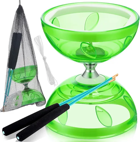 Miniatura 8 de Simgoing El juego de diábolo chino Yoyo incluye colorido yoyo chino con 2 palos de diábolo, 1 cuerda y 1 bolsa de red para diversión