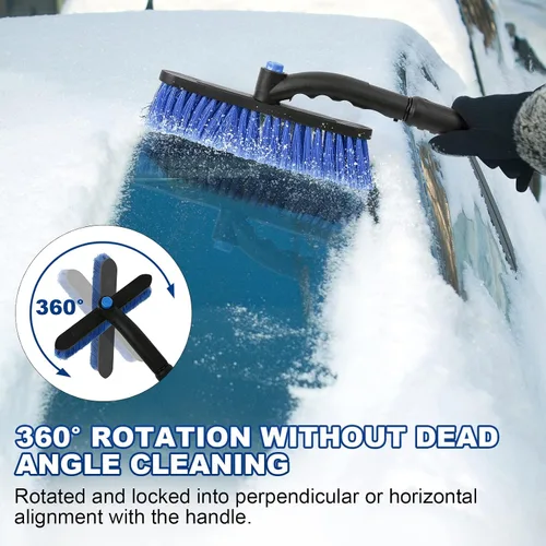 Miniatura 4 de Raspadores de hielo extensibles de 34 pulgadas para parabrisas de automóvil, cepillo de nieve 2 en 1 para automóvil, raspador de nieve