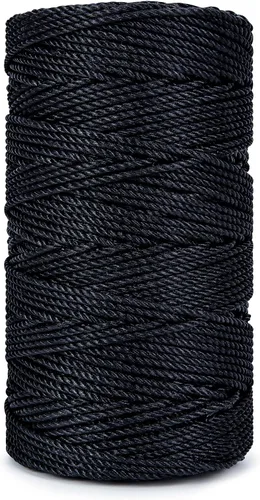 Miniatura 8 de HONGDA Cuerda de nailon Tarred Bank de 465 pies, cuerda de nailon #36, cuerda de nailon negro de 0.098 pulgadas, cuerda de sena trenzada fuerte