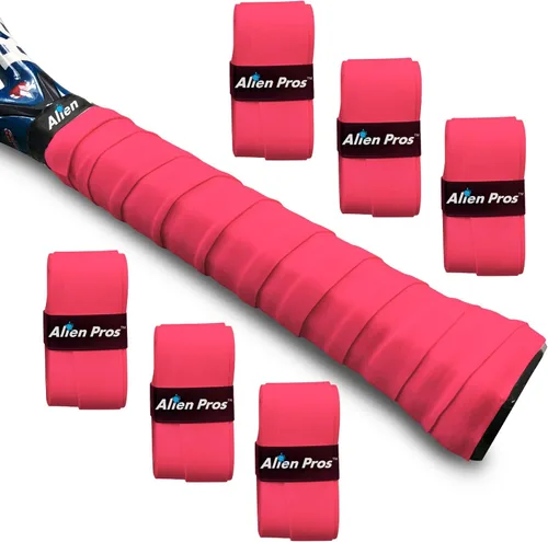 Alien Pros - Cinta de agarre para raqueta de tenis (6, 12 o 60 agarres), agarre de tenis precortado y con sensación seca, cinta de agarre para