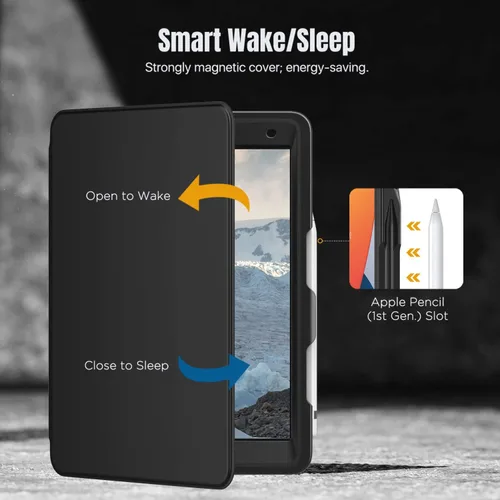 Miniatura 6 de MoKo Funda para iPad de 9ª generación con soporte para lápices, funda para iPad de 8ª/7ª generación de 10.2 pulgadas, protector de pantalla