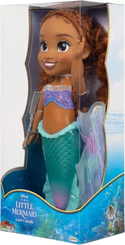 Miniatura 6 de The Little Mermaid Disney Little Mermaid Movie - Impresionante muñeca Ariel de 15 pulgadas con cola iridiscente nacarada y aletas de tela brillante