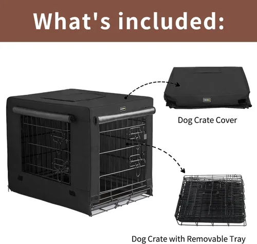 Miniatura 2 de DONORO Jaulas para Perros de Tamaño Pequeño para Interiores con Doble Puerta, Perreras y Casas para Cachorros y Gatos, Jaulas de Metal Plegables