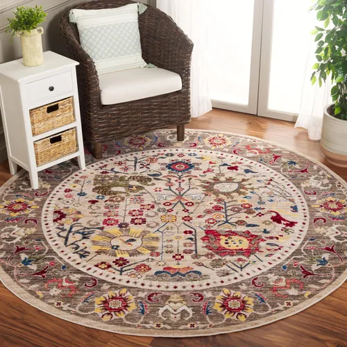 Miniatura 21 de SAFAVIEH Kashan Collection - Alfombra de área de 2 x 3 pies, color beige y gris pardo, diseño oriental tradicional, no desprende pelusa y de fácil