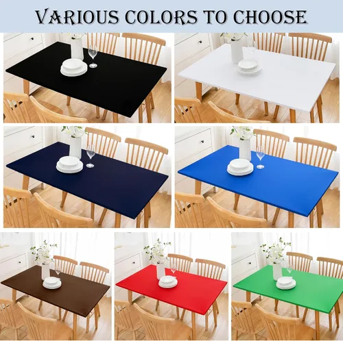 Miniatura 7 de Wolkemer Mantel Redondo Ajustado de 2 Pies de Spandex Elástico Cubierta para Mesa de Cóctel Borde Elástico Negro Cubierta Superior de Mesa
